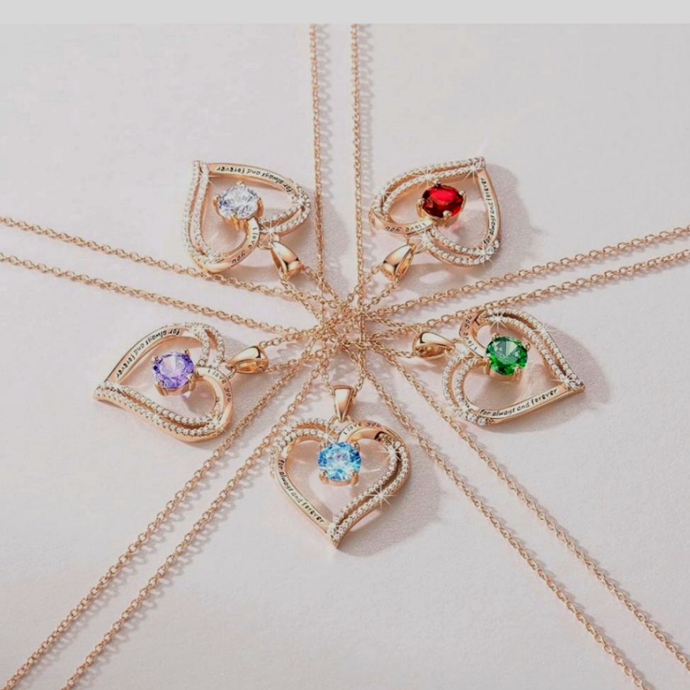 Rose Gold Birthstone Necklace